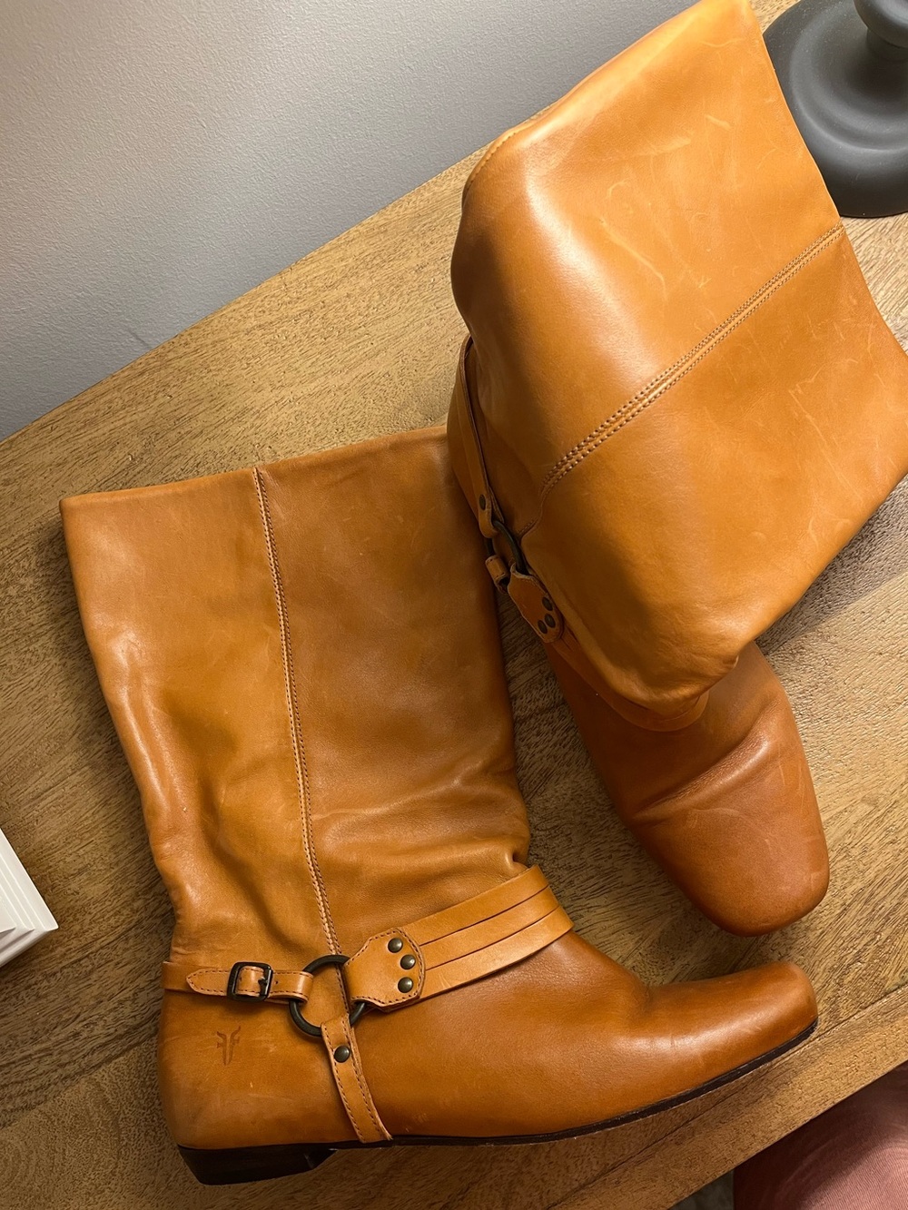 Women’s FRYE Tan Leather Mid-Calf Boots